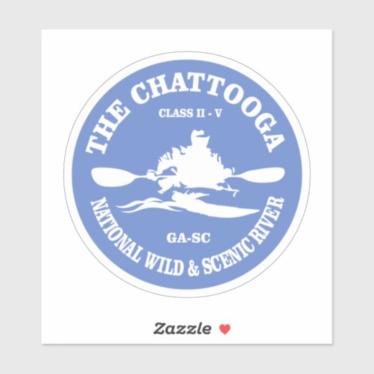 Fluss Chattooga (rd) Aufkleber (Blatt)