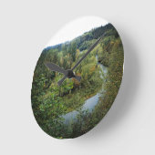 Fluss Clackamas, OR Runde Wanduhr (Winkel)