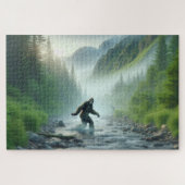 Fluss Crossing Bigfoot, Bigfoot, ruhiger Wald Puzzle (Horizontal)