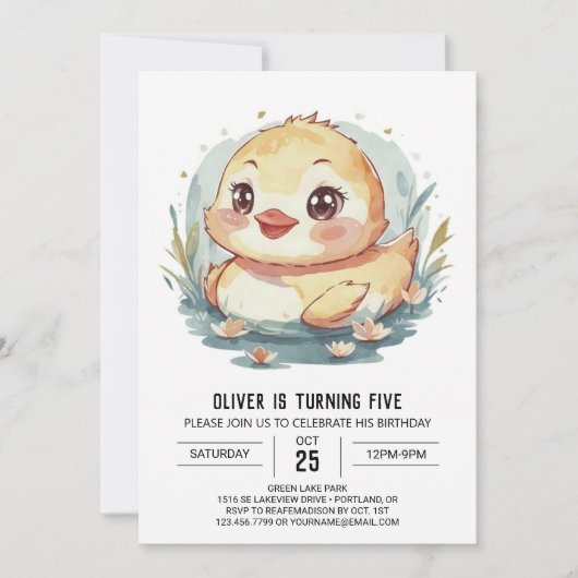 Fluss Custom Duck Birthday Einladung (Vorderseite)