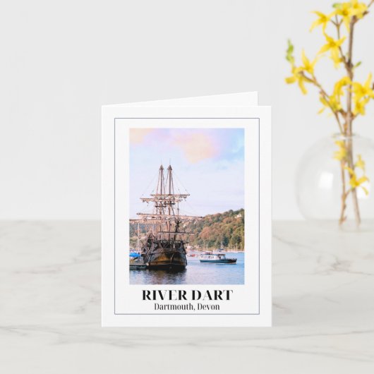 Fluss Dart, Dartmouth, Devon Karte (Gelbe Blume)