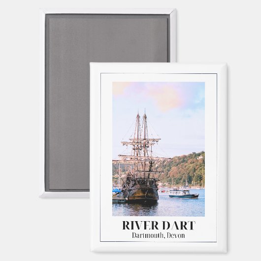 Fluss Dart, Dartmouth, Devon Magnet (Vorderseite/Rückseite)
