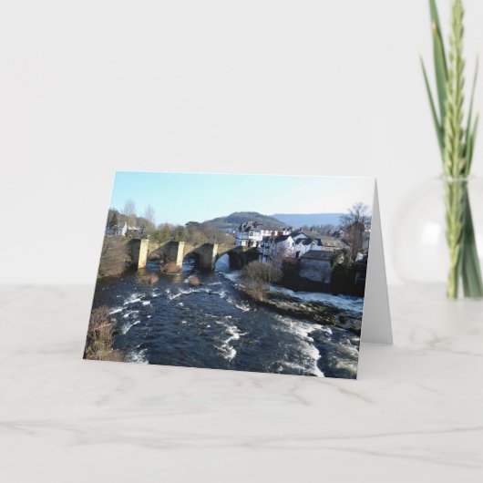 Fluss Dee bei Llangollen Feiertagskarte (Vorderseite)