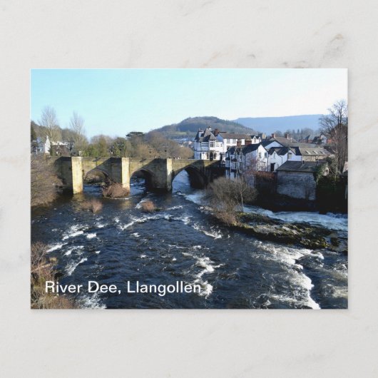 Fluss Dee bei Llangollen Postkarte (Vorderseite)