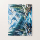 Fluss, der durch Berge fließt Puzzle (Vertikal)