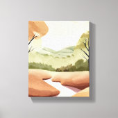 Fluss der Natur | Natürliche Wasserfarbenlandschaf Leinwanddruck (Vorderseite)