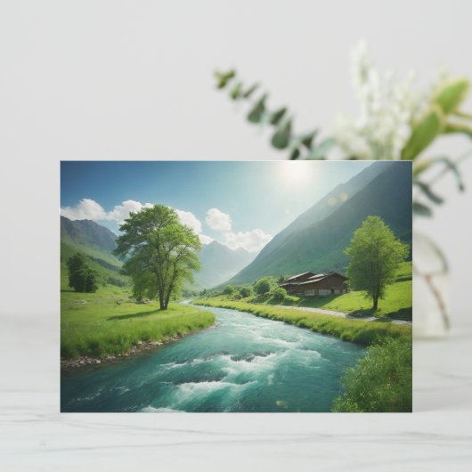 Fluss der Stille Feiertagskarte (Stehend Vorderseite)