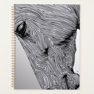 Fluss der wilden minimalistischen Linienkunst Pfer Planer