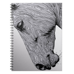 Fluss der wilden minimalistischer Linienkunst Pfer Notizblock