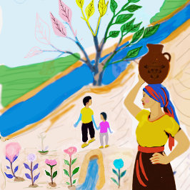 Fluss der Wurzeln: Leben im Blut Leinwanddruck