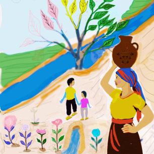 Fluss der Wurzeln: Leben im Blut Leinwanddruck