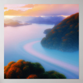 Fluss durch das Hills Poster