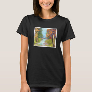 Fluss durch die Baumlandschaft im Herbst Pa T-Shirt