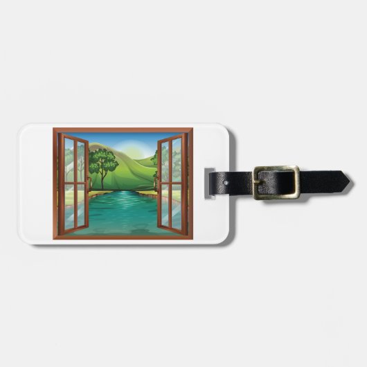 Fluss durch ein offenes Fenster-Gepäckanhänger Gepäckanhänger (Vorderseite horizontal)