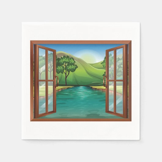 Fluss durch ein offenes Papier Napkins Serviette (Vorderseite)