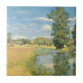 Fluss durch eine ernste Landschaft, Sommer Fliese (Vorderseite)