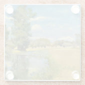 Fluss durch eine ernste Landschaft, Sommer Glasuntersetzer (Rückseite)