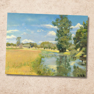 Fluss durch eine ernste Landschaft, Sommer Postkarte