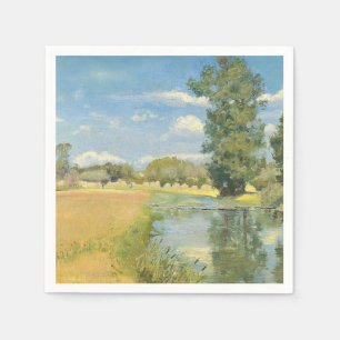 Fluss durch eine ernste Landschaft, Sommer Serviette