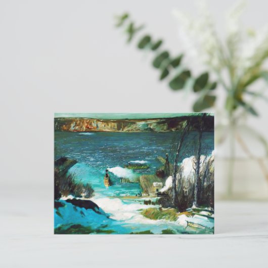 Fluss durch George Wesley Bellows Postkarte (Stehend Vorderseite)