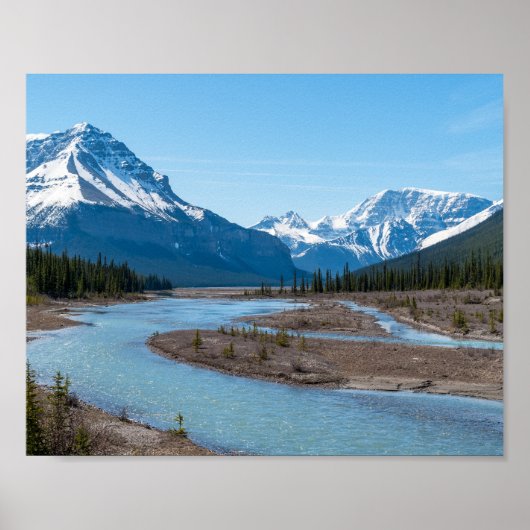 Fluss entlang Icefields Parkway Highway 93 - Kanad Poster (Vorne)