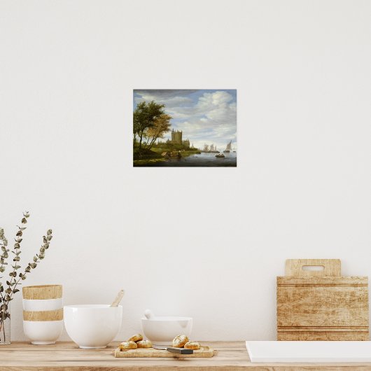 Fluss Estuary mit Schloss Poster (Küche)