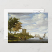 Fluss Estuary mit Schloss Postkarte (Vorne/Hinten)