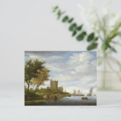 Fluss Estuary mit Schloss Postkarte (Stehend Vorderseite)