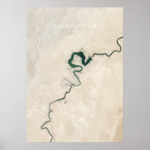 Fluss Euphrates, Irakreise Illustration Poster