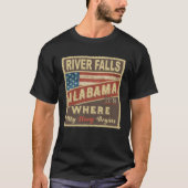 FLUSS FALLS, AL Hier beginnt meine Geschichte T-Shirt (Vorderseite)