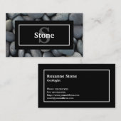 Fluss-Felsen mit Namen und Monogramm Visitenkarte (Vorne/Hinten)