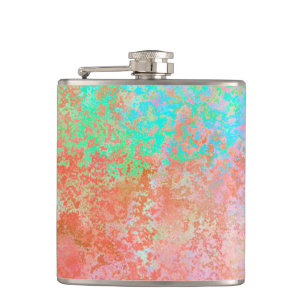 Fluss Feuer Orange Alkohol Tinte Abstrakt Flachmann