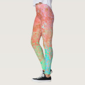 Fluss Feuer Orange Alkohol Tinte Abstrakt Leggings (Links)
