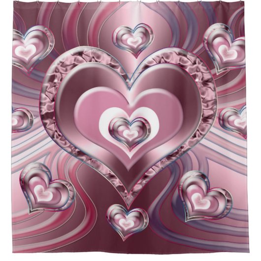 Fluss Flows Hearts Duschvorhang (Vorderseite)