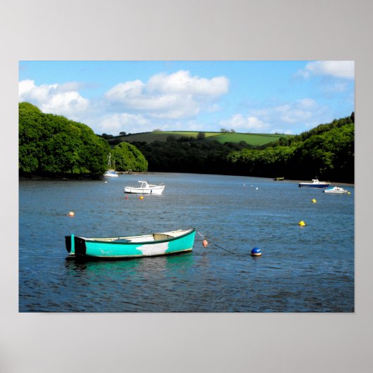 Fluss Fowey in Cornwall Poster (Vorne)