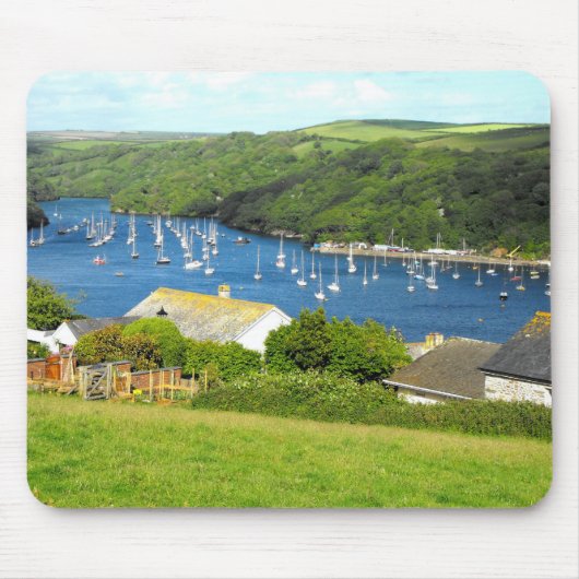 Fluss Fowey und Boote, Cornwall Mousepad (Vorne)