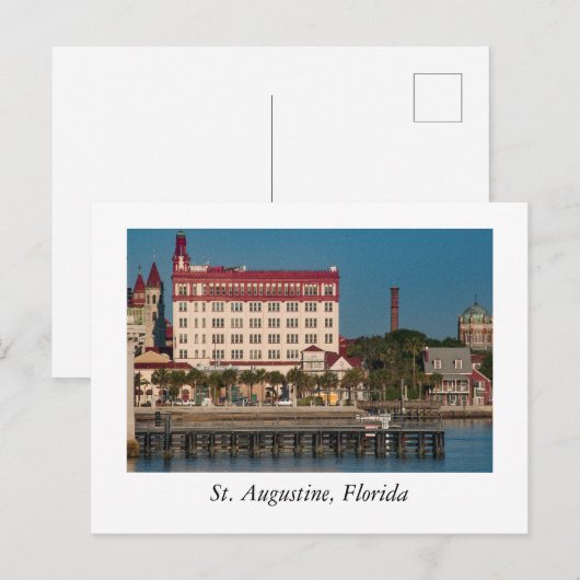 Fluss Front bei St. Augustine Florida Postkarte (Vorne/Hinten)