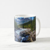 Fluss - Grünwald - Felsen - Zitat Mix Kaffeetasse (VorderseiteRechts)