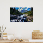 Fluss - Grünwald - Felsen - Zitat Mix Poster (Küche)
