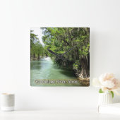 Fluss Guadalupe in Gruene, Texas  Quadratische Wanduhr (Zuhause)