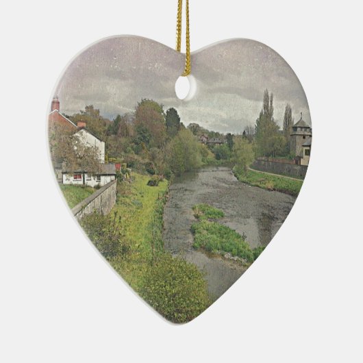 Fluss Hafren in Newtown, Powys Keramikornament (Rechts)