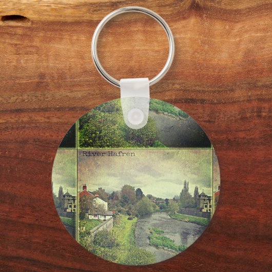 Fluss Hafren in Newtown, Powys Schlüsselanhänger (Vorderseite)