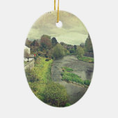 Fluss Hafren in Newtown, Powys, Wales Keramik Ornament (Hinten)