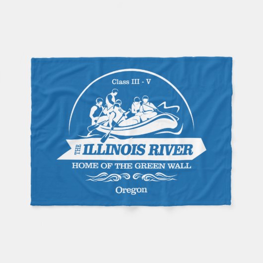 Fluss Illinois (Rafting 2) Fleecedecke (Vorderseite (Horizontal))