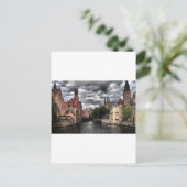Fluss in Brügge City, Belgien Postkarte (Stehend Vorderseite)