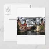 Fluss in Brügge City, Belgien Postkarte (Vorne/Hinten)