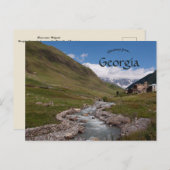 Fluss in der Nähe von Ushguli Georgia Postkarte (Vorne/Hinten)