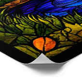 Fluss in einem Wald bei Sonnenuntergang Poster (Ecke)