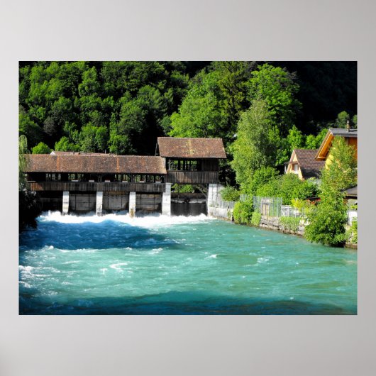 Fluss in Interlaken West in der Schweiz Poster (Vorne)