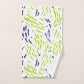 Fluss in kalkgrün und Lila Badhandtuch Set (Handtuch)